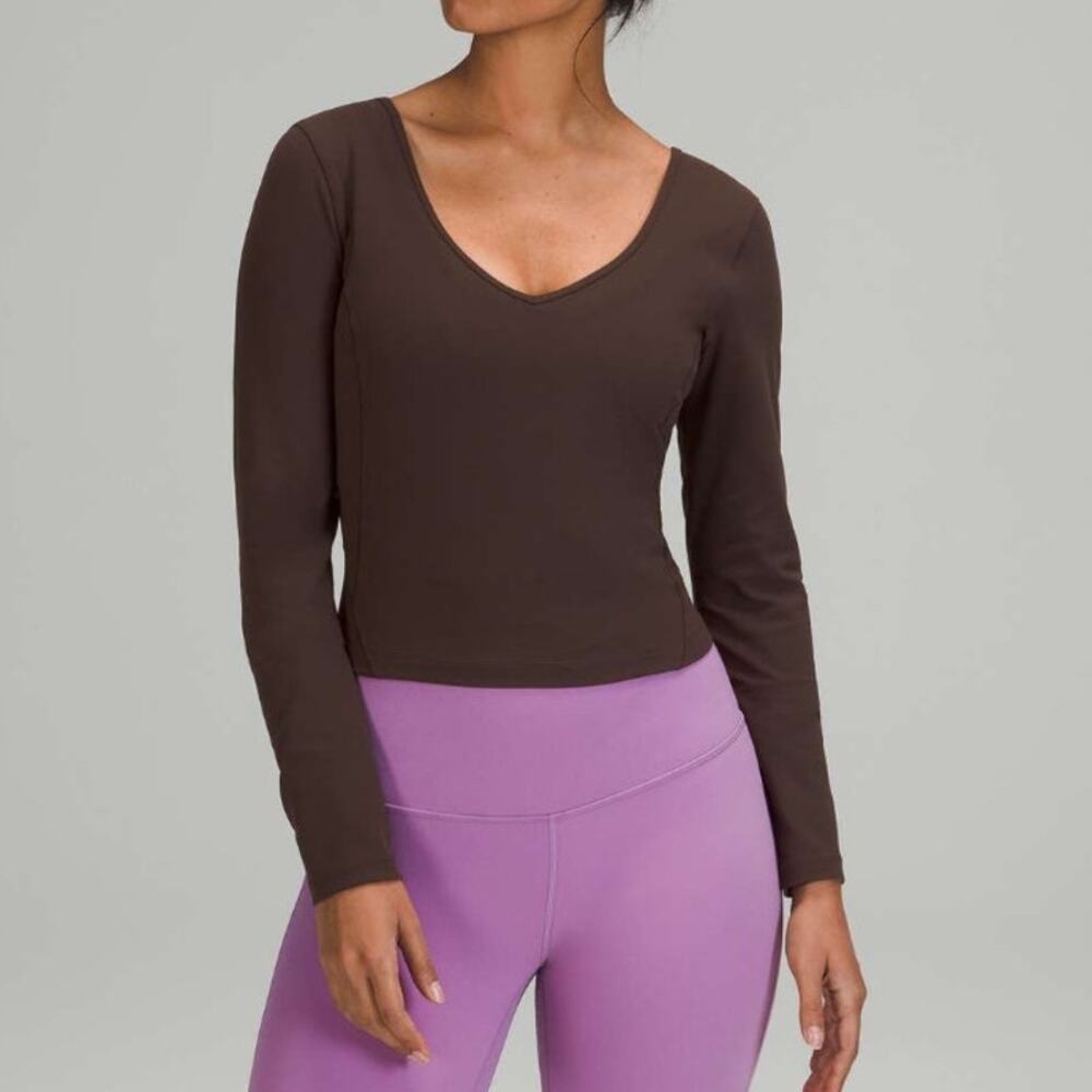 Lululemon Brown French Press Align Long Sleeve Nulu Top